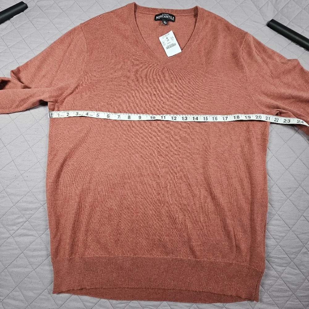 J.Crew NWT Merino Wool‎ Old Money Lightweight V-Neck Sweater in Rust Sz L